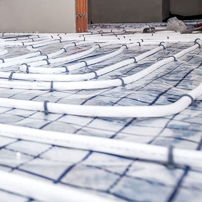 construction maison neuve pose de plancher chauffant